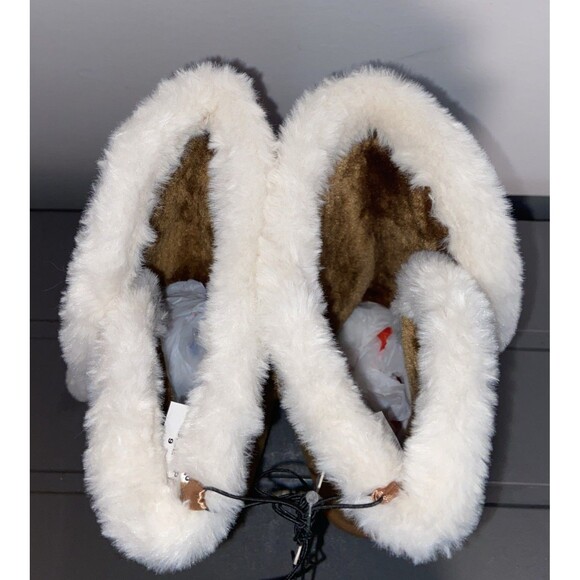 Mudd Women’s Winter Boots SlipOn Faux Fur Decorative Chain Camel Size 9 NWT - Picture 4 of 5